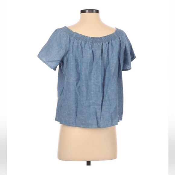 Joie Amesti Linen Off The Shoulder Chambray Blouse XS - Picture 4 of 6